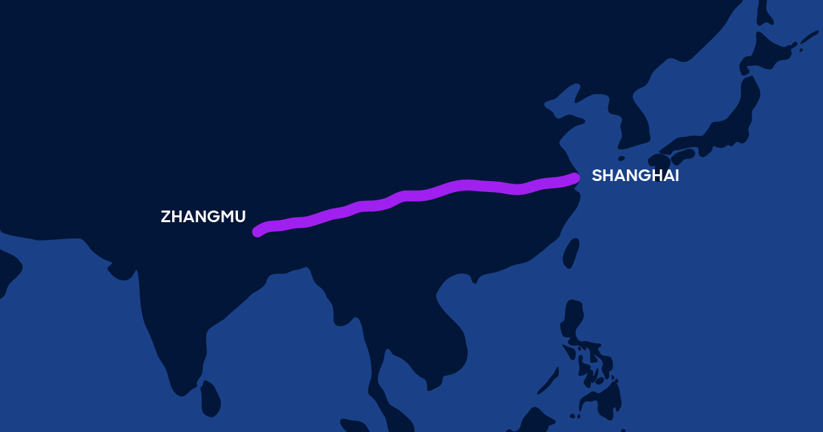 Map of the China National Highway G318